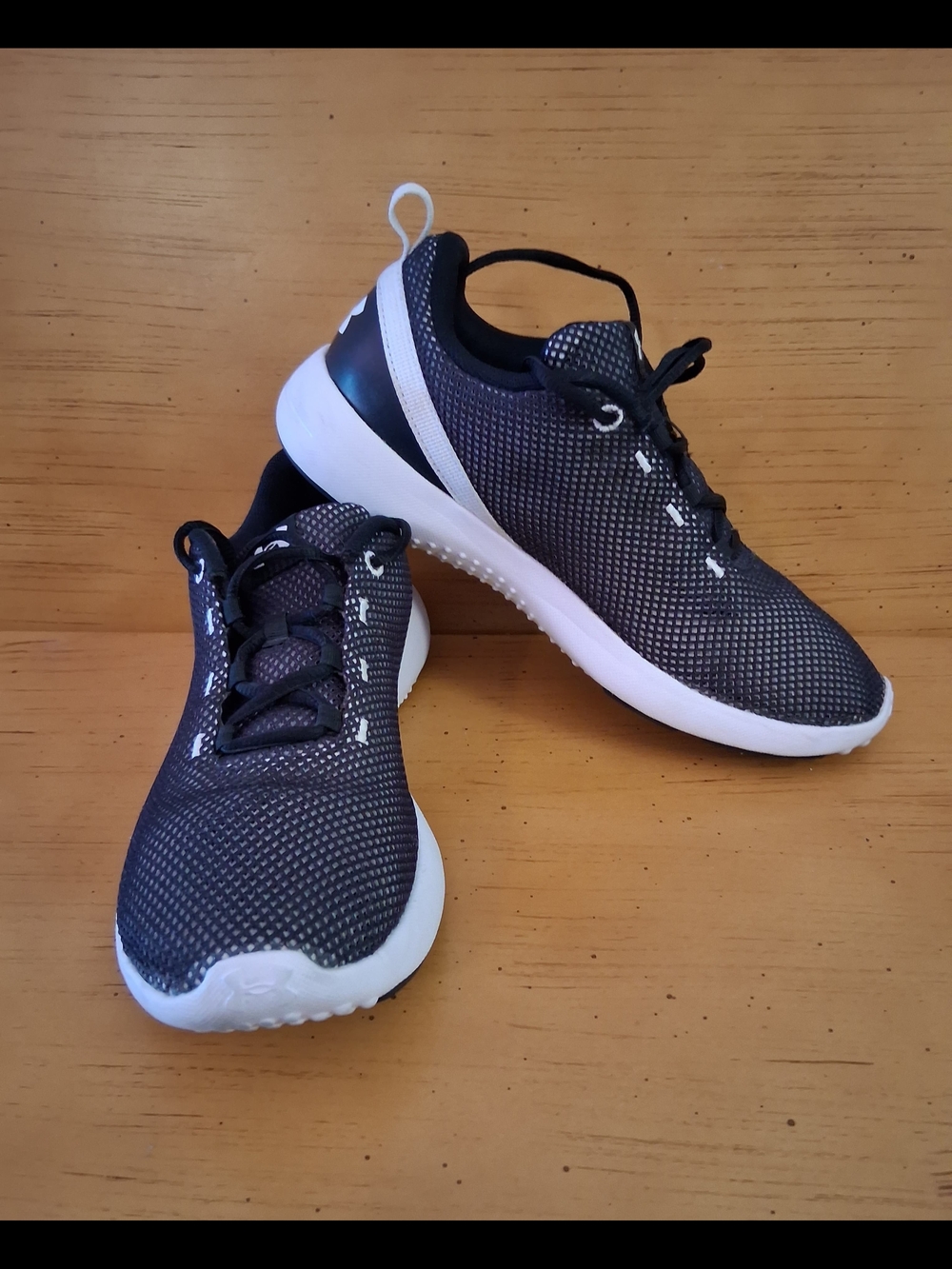 Under Armour Black and White Lightweight Athletic Sneakers